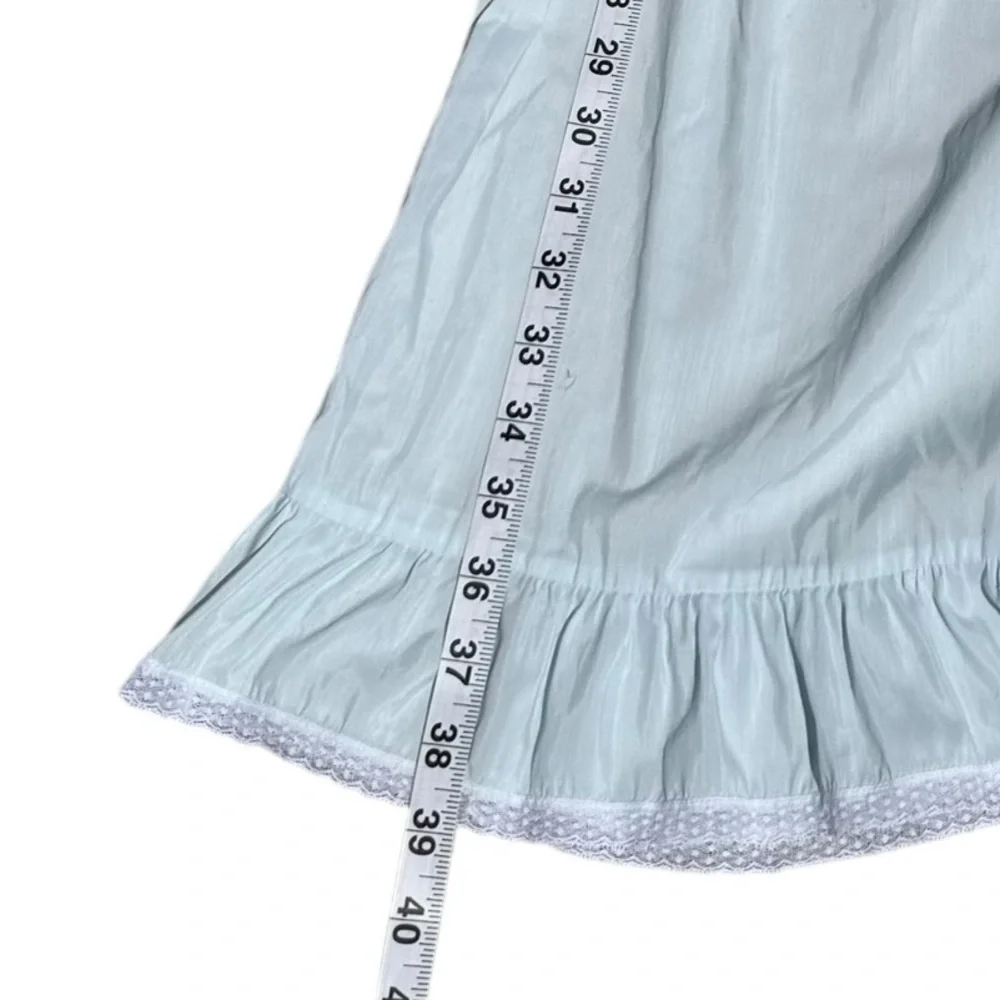 Vintage Barbizon Blue Lace Trim Nightgown Small Coquette